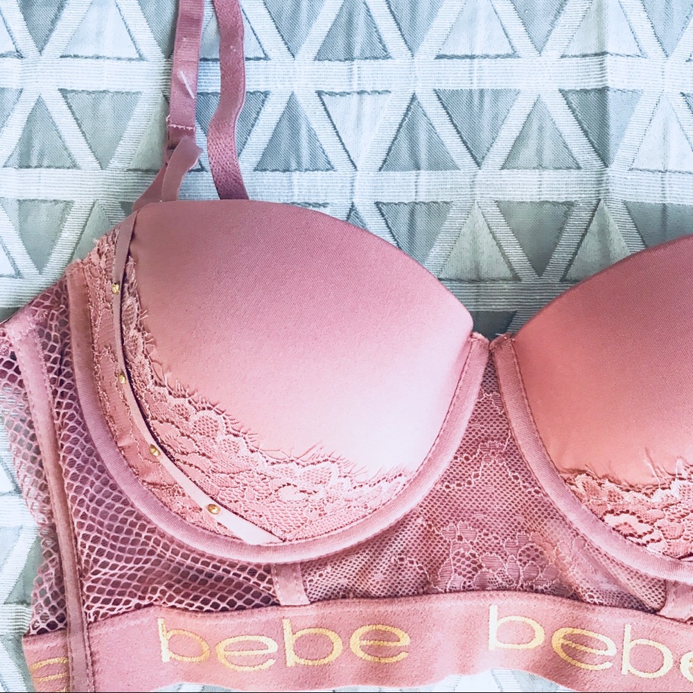 NWT Bebe Long PaddedLong Bra 38C - Picture 2 of 7